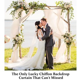 ShinyBeauty Chiffon Curtains 2 Panels 73.5 x 300 cm White Voile Sheer for Birthday Chiffon Background Wedding Ceremony