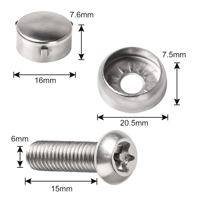 AX2V License Plate Bolt Anti-theft Screws Rust Proof License Plate