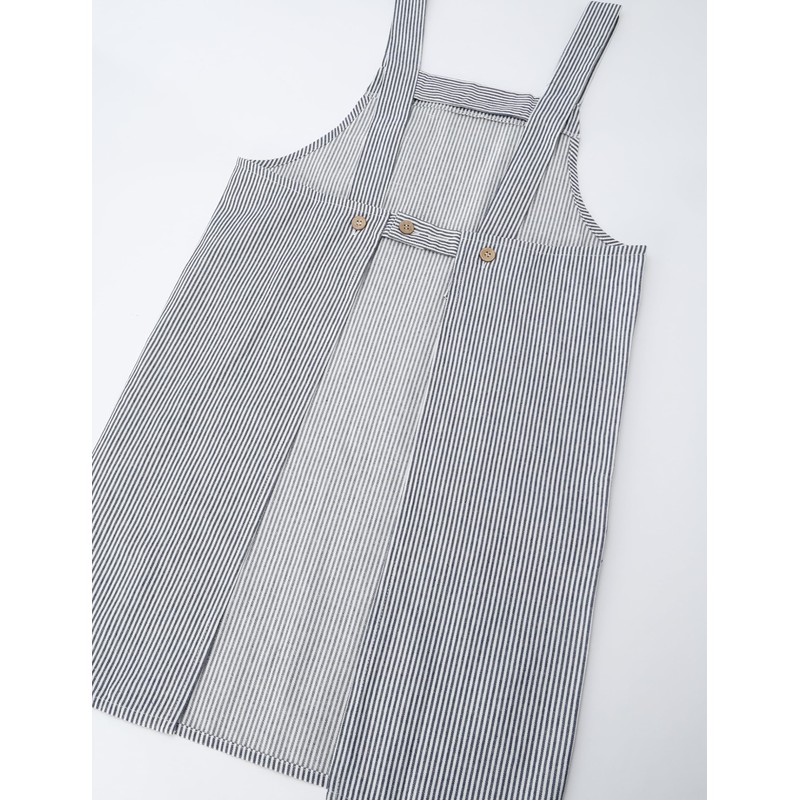 [Edwin] Apron with two-level adjustable back waist button, Hickory H-type,
