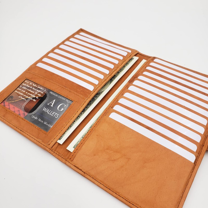 ag wallets Genuine Leather Mens Long ID 19 Credit Card