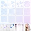 codree 26 Pcs Mermaid Scale Stencil Set, Mermaid Face Makeup