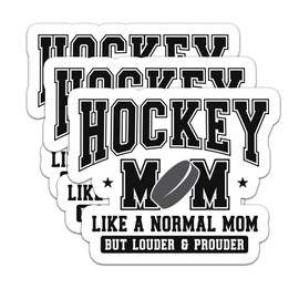 (3Pcs) Hockey Mom Like A Normal Mom Sticker, Hockey Mom Stickers, Hockey Mom Decal, Hockey Mom Gifts Hockey Stickers Decal, Waterproof Vinyl Decal for Book Laptop Phone Tumbler Water Bottle, 3" x 2.5"