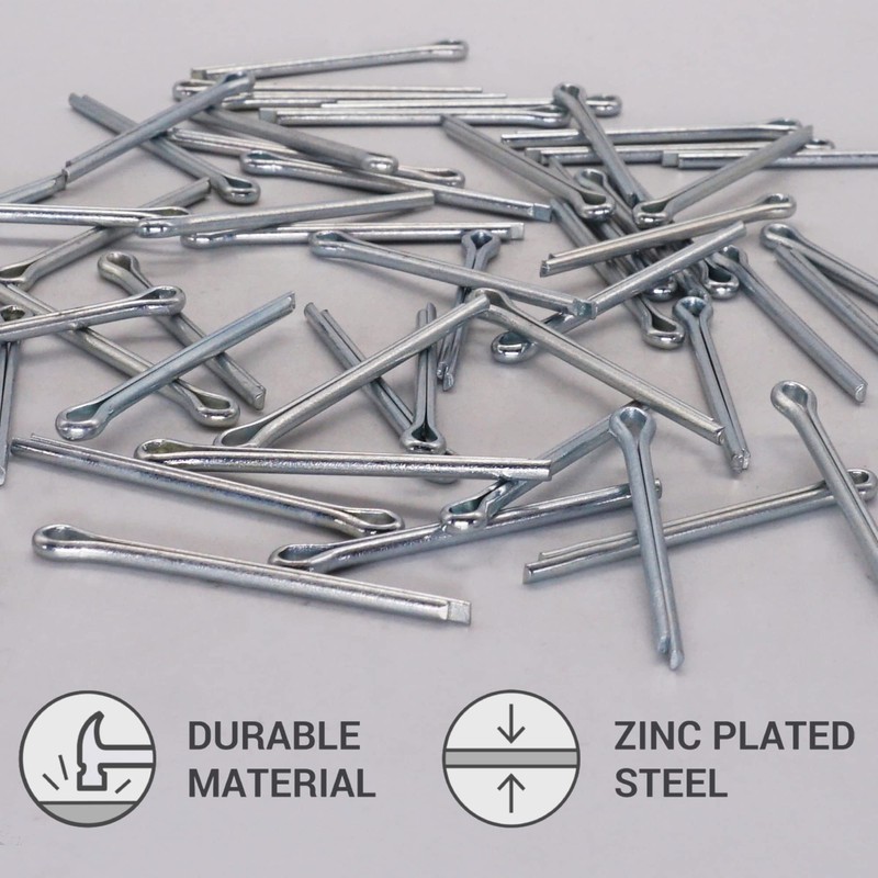 SKIR'CO Pack of 50 Galvanised Steel Cotter Pins, 3.2 x