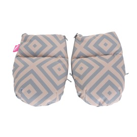 1 Pair of Hand Warmers Muffs for Pushchairs Made of Softshell (Squares Apricot)