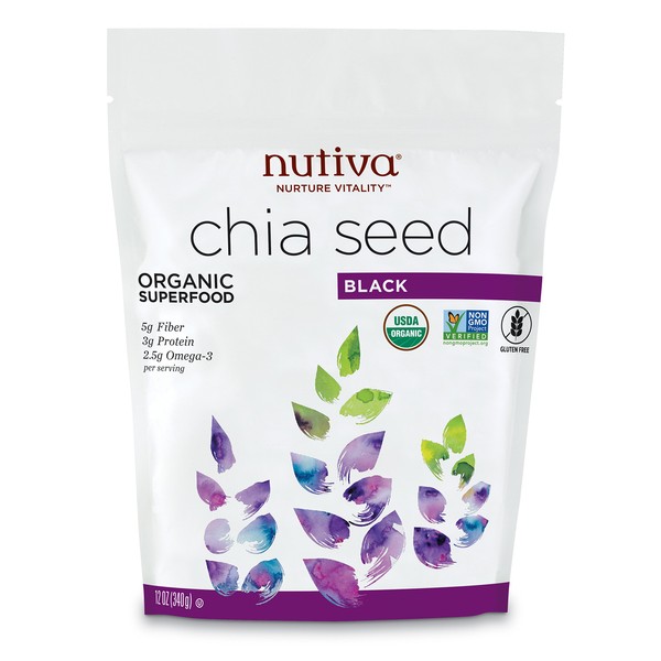 Nutiva Organic Chia Seed, Black, 12 Ounce