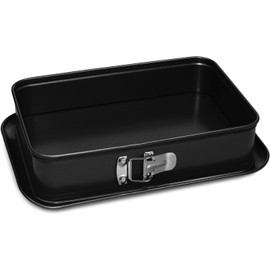 FORMEGOLOSE™, Stampo apribile rettangolare 28x19 cm, Fondo salvagoccia, Acciaio con rivestimento antiaderente, Nero