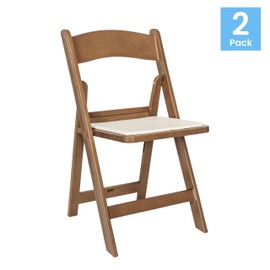 Flash Furniture Hercules Folding Resin– 2 Pack 800LB Weight Capacity Event Chair, Set of 2, Chestnut