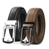 WERFORU Men's Ratchet Belts, 2 Pack Leather Belts for Men