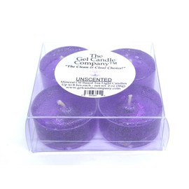 4 Pack Unscented PURPLE COLOR Mineral Oil Based Up To 8 Hours Each Tea Lights Candles for weddings special events The Gel Candle Company™