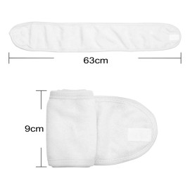 Douad Facial Spa Diadema Maquillaje Cinta Mágica Cabello 6 Pza Diademas Faciales Con Cinta Mágica Pack De 6 Unidades, Suaves Y Lavables, Perfectas Para Maquillaje Y Spa - Blanco