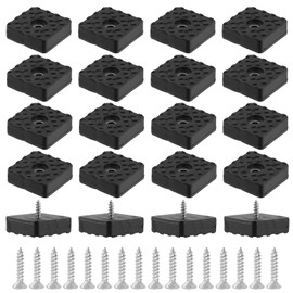 Rannb Rubber Feet 30mm x 30mm Square Shape Black Non-Slip Rubber Furniture Floor Pads for Chair Leg Feet Wood Floor -Pack of 20