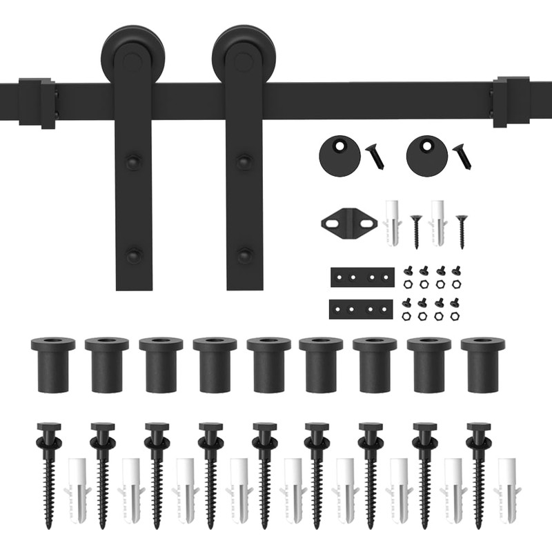 WINSOON 12FT Barn Door Hardware Kit: Single Sliding Door Hardware