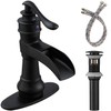 Black Bathroom Faucet Sink Waterfall Bath Faucets Single Handle Single