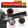 KIRXST 1/2" Drive T70 Torx Bit Socket, 6 Point Star
