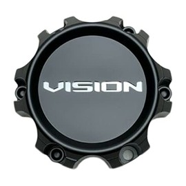 Vision Matte Black 6 Lug Wheel Center Cap C353MB-6V C353GM-6V-UP