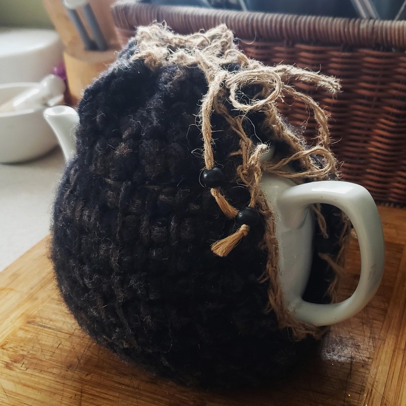 Teapot Cozy, Insulating Wool Cover - Natural Knit Tea Pot