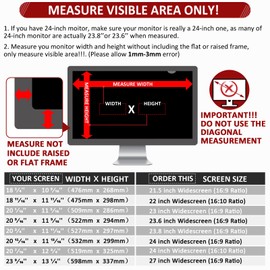 Skylarking 27 inches Computer Privacy Screen Filter, Anti-Spy Anti-Glare Screen Protector Film Compatible 27" Widescreen Computer Monitor with Aspect Ratio 16:9 (WxH:598mm x 337mm)