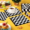 Black and White Checkered Flag Napkins, 160Pcs Checkered Party Napkins