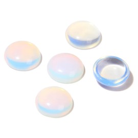 20pcs 16mm Natural Stone No Hole Opal Semicircle Smooth Cabochons Beads Healing Chakra Crystal Stone Bead for Jewelry Making Rings Earrings Necklace Bracelet DIY Crafts