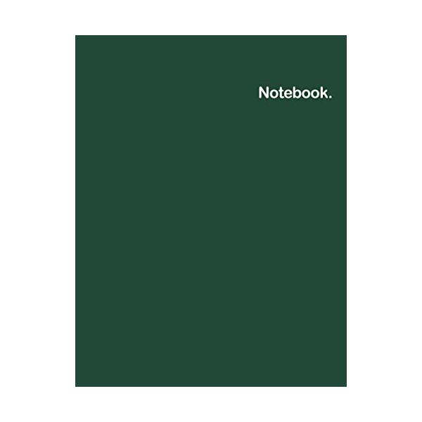 Simple Green Notebook Cute Cover Color: Paperback College Ruled, Large