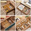 Silverware Organizer, 12.5 Inch Utensil Organizer Kitchen Drawer Organizer Bamboo