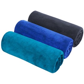HIDMD Microfibre Sports Towels Gym Towels Workout Sweat for Gym Fitness,Yoga, Camping Fast Drying Absorbent 3Pack 40cm X80cm Gray+Blue+Lake blue