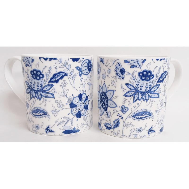 Blue Persia Set of 2 Mugs Blue & White Floral