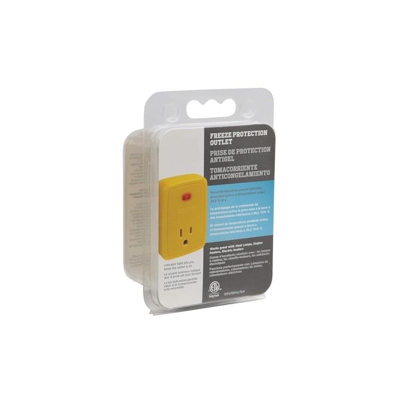 Clear Power Freeze Protection Outlet, Temperature-Controlled Power for Pipe Heating