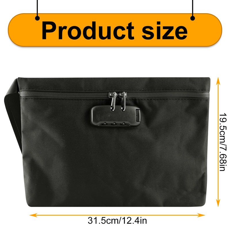Thyonta Waterproof Document Storage Bag with Lock Secure File Organizer