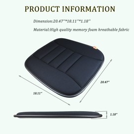 RaoRanDang Car Seat Cushion Pad for Driving, Chair Cushion for Office/Truck with Memory Foam, Seat Cushion Comfortable and Durable Black