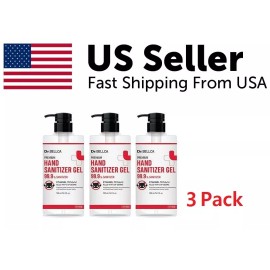 DR.BELLCA 1/2/3 Hand Sanitizer Gel Moisturizing with Pump 70% Ethanol Disinfectant 16.9Oz - 3 Bottles