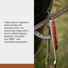 Pit Barrel Cooker Ultimate Tongs | Stainless Steel Grill Tongs with Bottle Opener | Hinge Lock Tongs Pit Barrel BBQ Tool