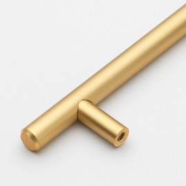 GlideRite 6-5/16 in. 160mm Center to Center Solid Cabinet Bar Pull Long Handle, Satin Gold, 5003-160