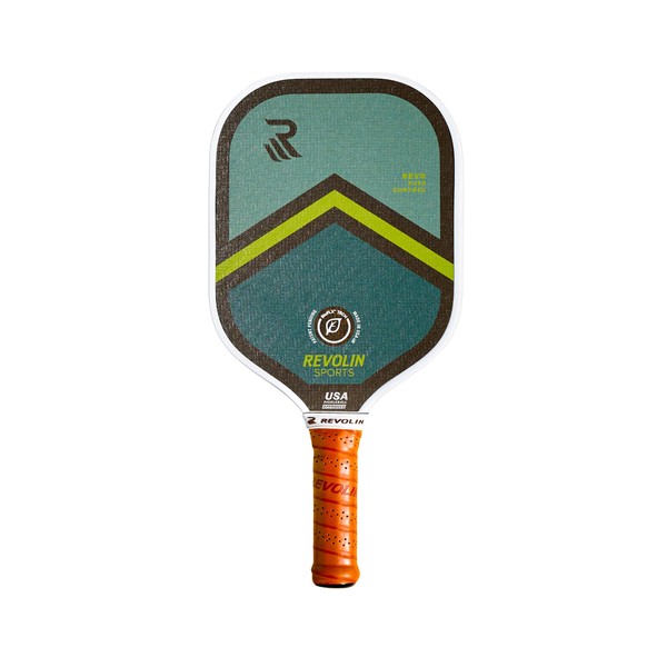 Revolin Sports Revo Pure Control Premium Pickleball Paddle | Spin and Control | USA Pickleball Approved Pickleball Racket | Patent-Pending BioFLX™ Face with 16mm Poly Honeycomb Core | Made in The USA