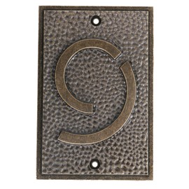SUMMIT COLLECTION Frank Lloyd Wright Style House Number 9 Plate, Bronze, Organic Style, Wall Mount, (24 x 36) inch or (60 cm x 90 cm), Resin & Zinc Alloy