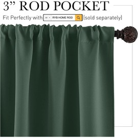 RYB HOME Bedroom Curtains Short - Blackout Privacy Energy Saving Curtains for RV Bunk Camper Bathroom Basement Kitchen Door Window Decor, 52 inch Width x 36 inch Length, Lilac, 2 Pcs