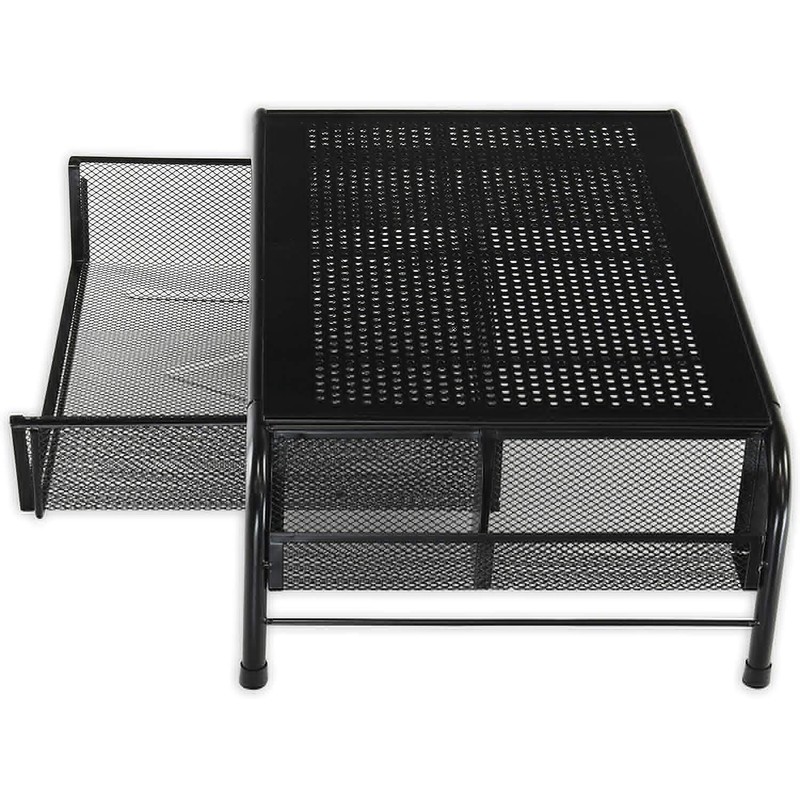 Simple Houseware Metal Desk Monitor Stand Riser with Organizer Drawer,