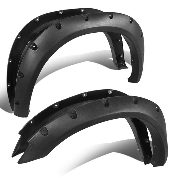 4Pcs Pocket-Riveted Style Paintable Wheel Fender Flares Cover Kit Compatible with Dodge Ram Truck 2500 3500 2010-2018, Front and Rear, Matte Black