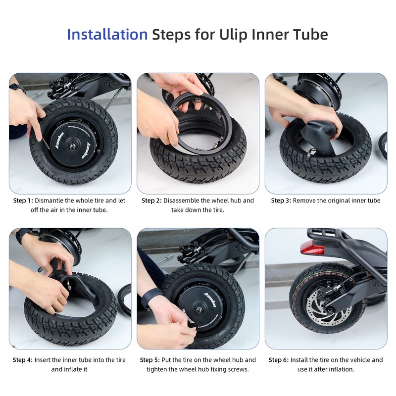 ulip (2 Pack) 90/65-6.5 Replacement Inner Tubes with 90 Degree