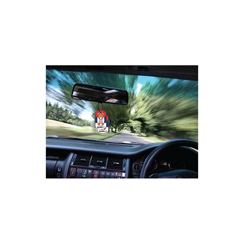 Personalisierter Serbia Hundemarke Auto Lufterfrischer