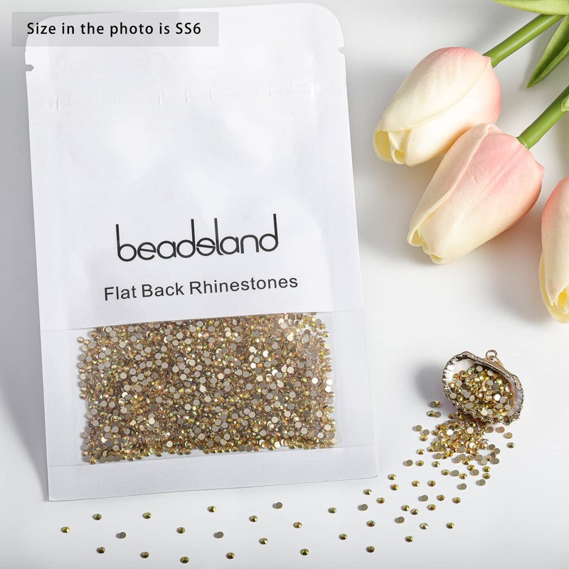 Beadsland 1440 pieces flat back rhinestones, nail crystals rhinestones for