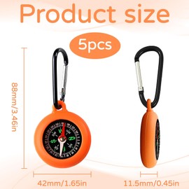 5 Stück Kompass Outdoor Kinder,Schlüsselhalter Mit Mini Compass Und Karabiner,Kompass Schlüsselanhänger Für Outdoor Camping Wandern