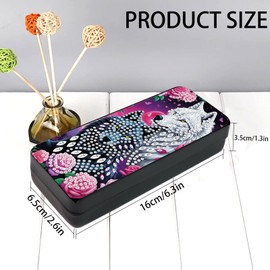 DCIDBEI Diamond Painting Glasses Case Sunglasses Glasses Container Diamond Painting Pictures Storage Box Sunglasses Organiser Glasses Storage Holder Eye Container Wolves