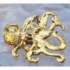Unbranded Iridescent Rhinestone & Crystal Goldtone Octopus Brooch / Pendant