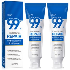 2PCS 9.9% Hydroxyapatite Toothpaste 120G, Nano Hydroxyapatite Toothpaste for Repairs Teeth, Strengthen & Protect Enamel,Natural Mint for Long Lasting Fresh, Daily Use for Oral Health