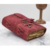 Embossed Leather Journal with Antique Key Vintage Pages Handmade Journal