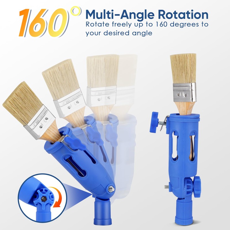 Extendable Paint Brushes Holder with 160° Adjustable Angle & 1m