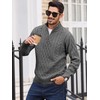 Comdecevis Wool Sweater for Men Quarter Zip Cable Knit Sweatshirt