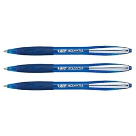 BIC Atlantis Premium 1.0 Retractable Ballpoint Pen - Blue (Pack of 3)