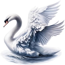 White Swan Sticker Decal, Vibrant Vinyl Covers Marks, Weatherproof & Multipurpose: Car, Wall, Glass, Window, Plastic, Toilet, Shower, Bath and More, 30cm Tall Farm Animal Graphic (Swan, 300mm)